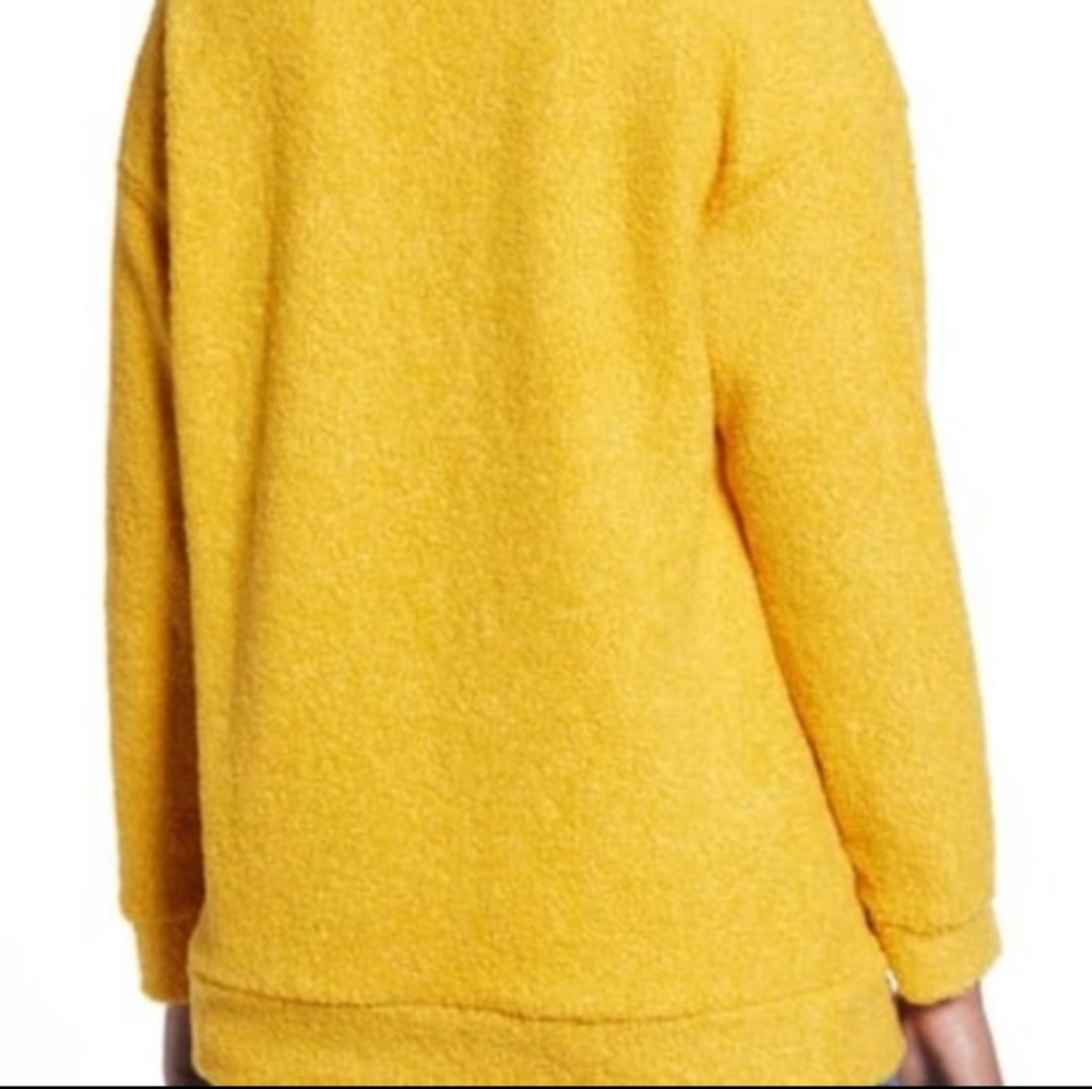 Caslon yellow Sherpa Shearling Teddy Sweater Size Small - Picture 3 of 11